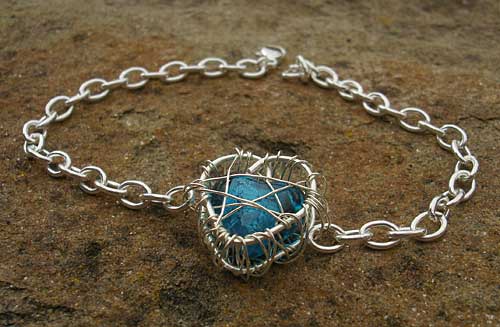 Womens unusual silver heart bracelet