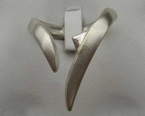 Womens unusual sterling silver ring