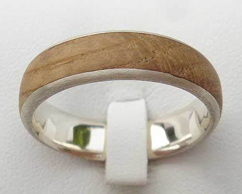Handmade Wooden Inlay Silver Ring | LOVE2HAVE in the UK!