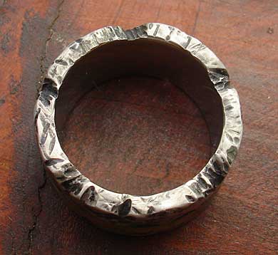 Wood inlay titanium ring