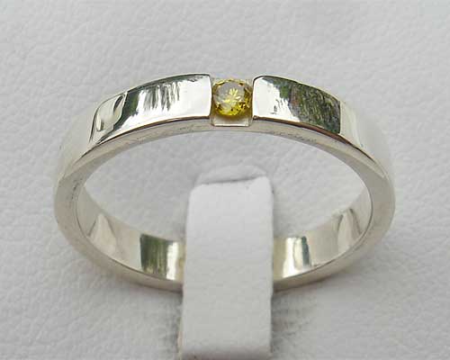 Silver designer engagement ring